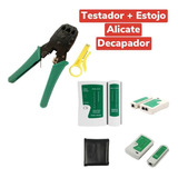 Kit Alicate Crimpar Rj45 Cabo De Rede +descascador +testador