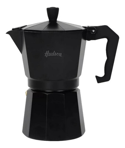 Cafetera Hudson 6 Tazas Estilo Italiano Esmaltado Negro