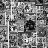 6 Papel Parede Adesivo Quadrinhos Hq Super-heróis Marvel Dc 