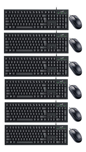 Teclado Y Mouse Pc O Notebook Genius X6 Unidades Cable Usb