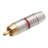 Plug Rca Mxt 64.1.442 6mm Profissional Estriado Vermelho/dou