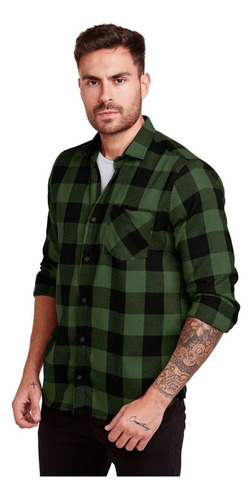 Camisa Xadrez Masculina Blusa Flanelada Adulto Cowboy