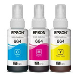 Kit 3 Tintas Epson 664 Original L380 L395 L495 L375 L 555