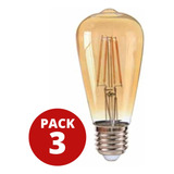 Ampolleta Led St64 Vintage E27 4w Decorativa Pack 3und