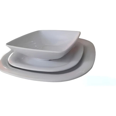 Vajilla Melamina Blanca 4 Comensales Restaurantes Hoteles Color Blanco Liso