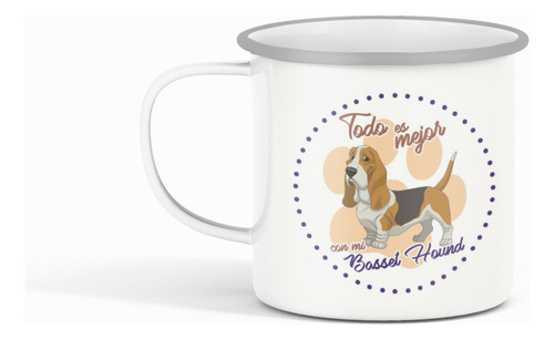 Taza Enlozada Basset Hound - Melancolía Elegante