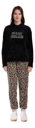 Pijama Mujer Polar Print Negro Fashion's Park