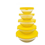 Set De 5 Bowls Recipientes Vidrio Microondas