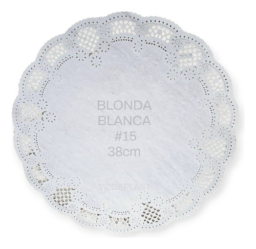 Blonda Mantel Papel Blanco 38cm 100pzs #15 Bajoplato Trinche