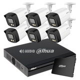 Kit 6 Camaras Seguridad Dahua Con Audio 1080p 2mp + 1tb