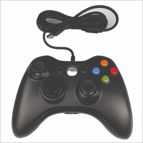 Controle Xbox 360 Com Fio Joystick Pc 2 Em 1 Cor Preto