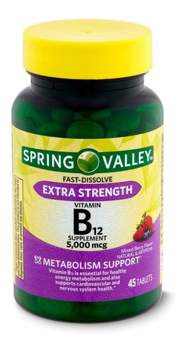 Vitamina B12 Sublingual Extra Fuerza 5,000mcg (45 Tabletas)