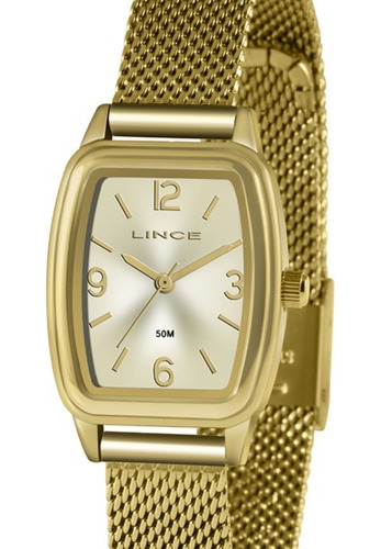 Relógio Lince Feminino Dourado Analógico Lqg4675l Classic