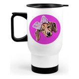 Mug Termico De Viaje Con Mascota Ilustrada Personalizable