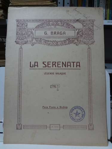 Partitura Piano E Violino La Serenata G. Braga