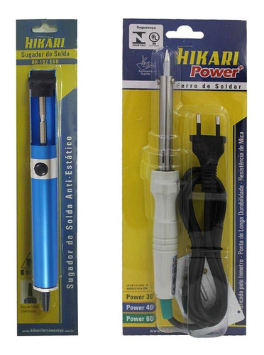 Kit Ferro Soldar Hikari Power + Sugador Hk-192 Hikari