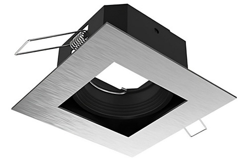 Spot Cuadrado De Embutir + Lámpara Dicróica Led 7w Gu10