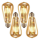 4 Lâmpadas Led Decorativa Vintage Retrô Filamento Âmbar St64