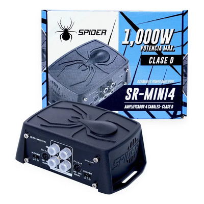 Amplificador Spider Sr-mini4 Clase D 1000w Mini 4 Canales Negro | Meses sin interés
