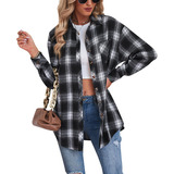 Camisa A Cuadros Blusa Dama Casual Manga Larga Blusas Mujer