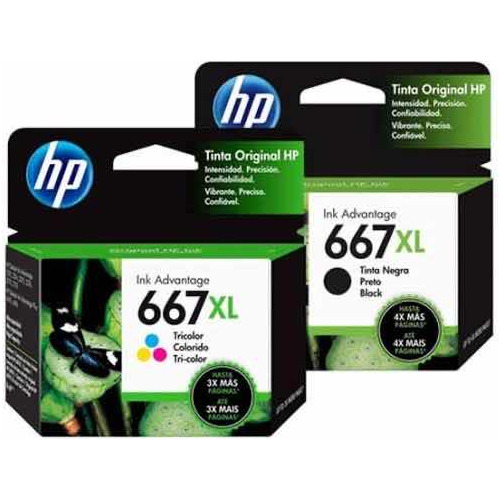 Kit Tintas Hp 667xl Negro Y Tricolor