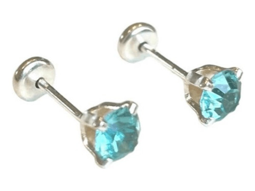 Aros Aritos Abridores Strass Engarzado Plata 925 Bebe Cubic