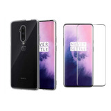 Funda Tpu Blanda + Vidrio Curvo 3d  P/ Oneplus 7t Pro