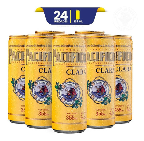 Cerveza Clara Pacifico, 24 Latas De 355ml C/u