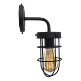 Lampara Aplique Pared Industrial Vintage Con Reja Apto Led