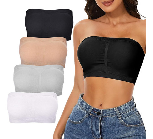 4pzs Brasier Push Up Strapless Sin Tirantes Y Invisible Bra