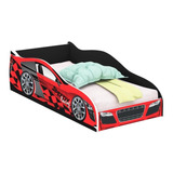 Mini Cama Carros Quarto Infantil  Menino Bebê Com Proteção Cor Vermelho/preto