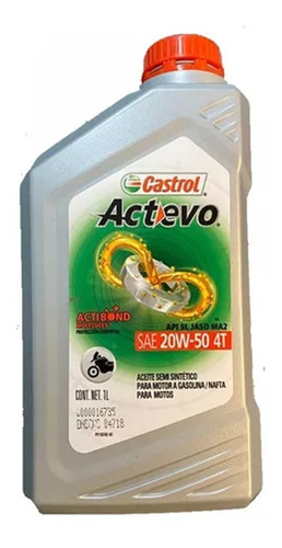 Lubricante Castrol Semi Sintetico Actevo 20w50 4t Marelli