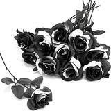 10 Rosas Negras Artificiales De Un Solo Tallo, Flores D...