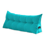 Almofada Cabeceira Ana Cama Casal 140cm Suede Azul Tiffany