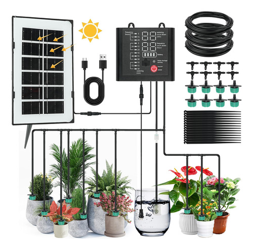 Sistema De Riego Por Goteo Solar Automático Para Jardín