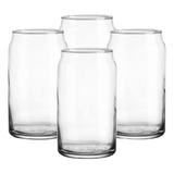 Juego De Vasos De Vidrio Con Forma De Lata De 4 Piezas, Lata