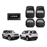 Tapetes 4 Piezas Charola 3d Logo Jeep Renegade 2017 A 2023
