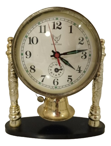 Antiguo Reloj Despertador White Dove Funcionando Impecable 