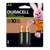 Pilha Recarregável Duracell Aa 2500mah 1 Cart C/ 2 Pilhas