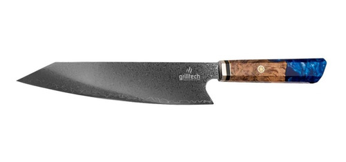 Cuchillo Acero Damasco Azul 8 Pulgadas Damascus Grilltech