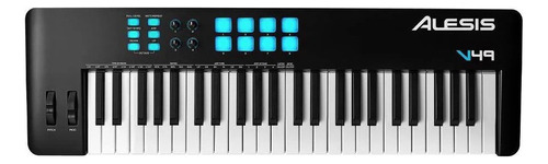 Teclado Controlador Midi Alesis V49 Usb Com Pads 49 Teclas