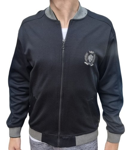 Campera Negra Tipo Bomber Hombre Worren Original