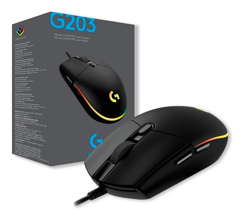 Mouse Gamer Logitech Lightsync G203 Usb Rgb 8000 Dpi 1ms