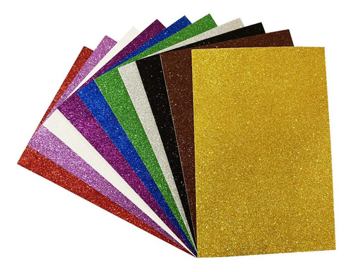 Carpeta Goma Eva Glitter A4 10un 