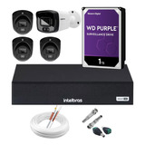 Kit Cftv 4 Cameras Vhd Gravador Mhdx 3008c Hd 1tb Wd Purple