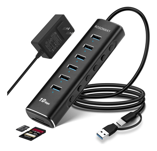 Concentrador Usb Alimentado, Concentrador Usb 3.2/usb C De 8