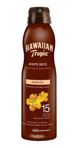 Hawaiian Tropic Aceite Bronceador Argan Oillspf15spray170grs