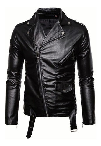 Jaqueta De Couro Masculina Motorcycle Punk