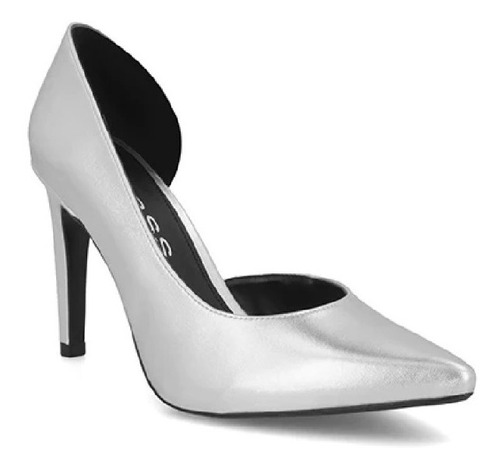 040-50 Zapatilla Plata De Tacón