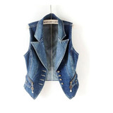 Chaqueta Vaquera Con Cremallera Para Y Chaleco Denim Mujer